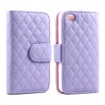 Wholesale iPhone 4S / 4 Square Flip Leather Wallet Case (Purple)